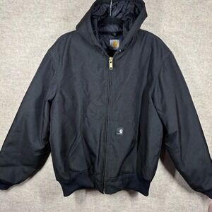 Carhartt Extremes Black Hooded Work Jacket Size S Durable Insulated Outdoor J133